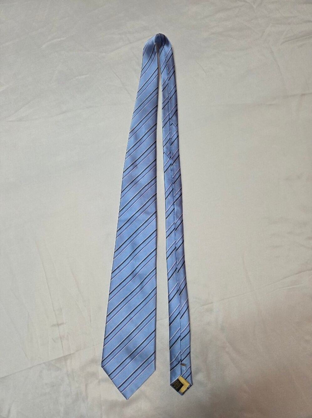 Light Blue Striped Men's Tie